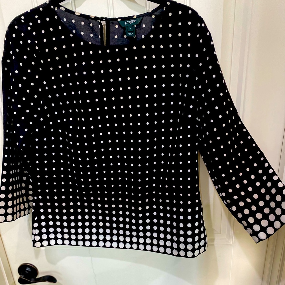 J. CREW polka dotted Perfect blouse, Medium